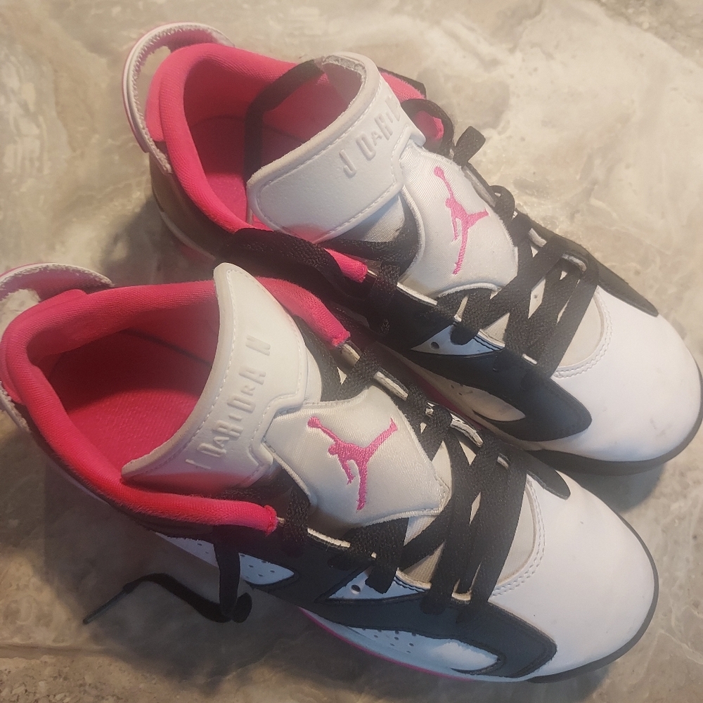 Kids Jordan's. Pink, black, white. Youth size 6.5.